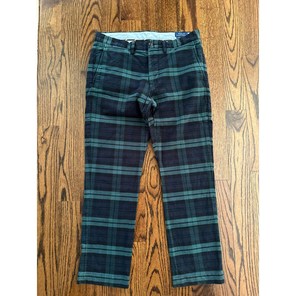 SOLD POLO RALPH LAUREN Mens Straight Fit Tartan Plaid Pants Fall Winter - Picture 7 of 10